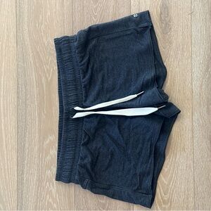 Dark Gray Athletic Shorts with White Drawstring